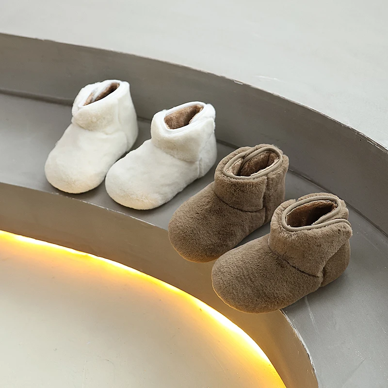 

Winter Girls Outdoor Cotton Boots Toddlers New Kids Simple Warmth Boots Ankle Fashion Children's Causal Plush Boots Versatile