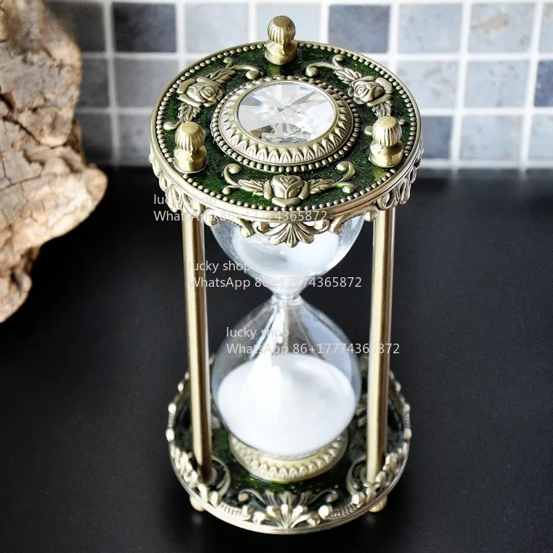 Xigu Metal Hourglass 30 Minutes Timer Creative Ornament Home Decoration Gift for Girlfriend and Boyfriend
