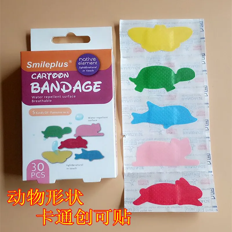 Cute Cartoon Animals Waterproof Adhesive Bandages Plaster  Band Aids Patch Wound Strips Dressing for Children First Aid Kit