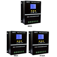 100A/80A/60A MPPT Solar Charge Controller With LCD Display 12V/24V/36V/48V Solar Panel Battery Intelligent Regulator