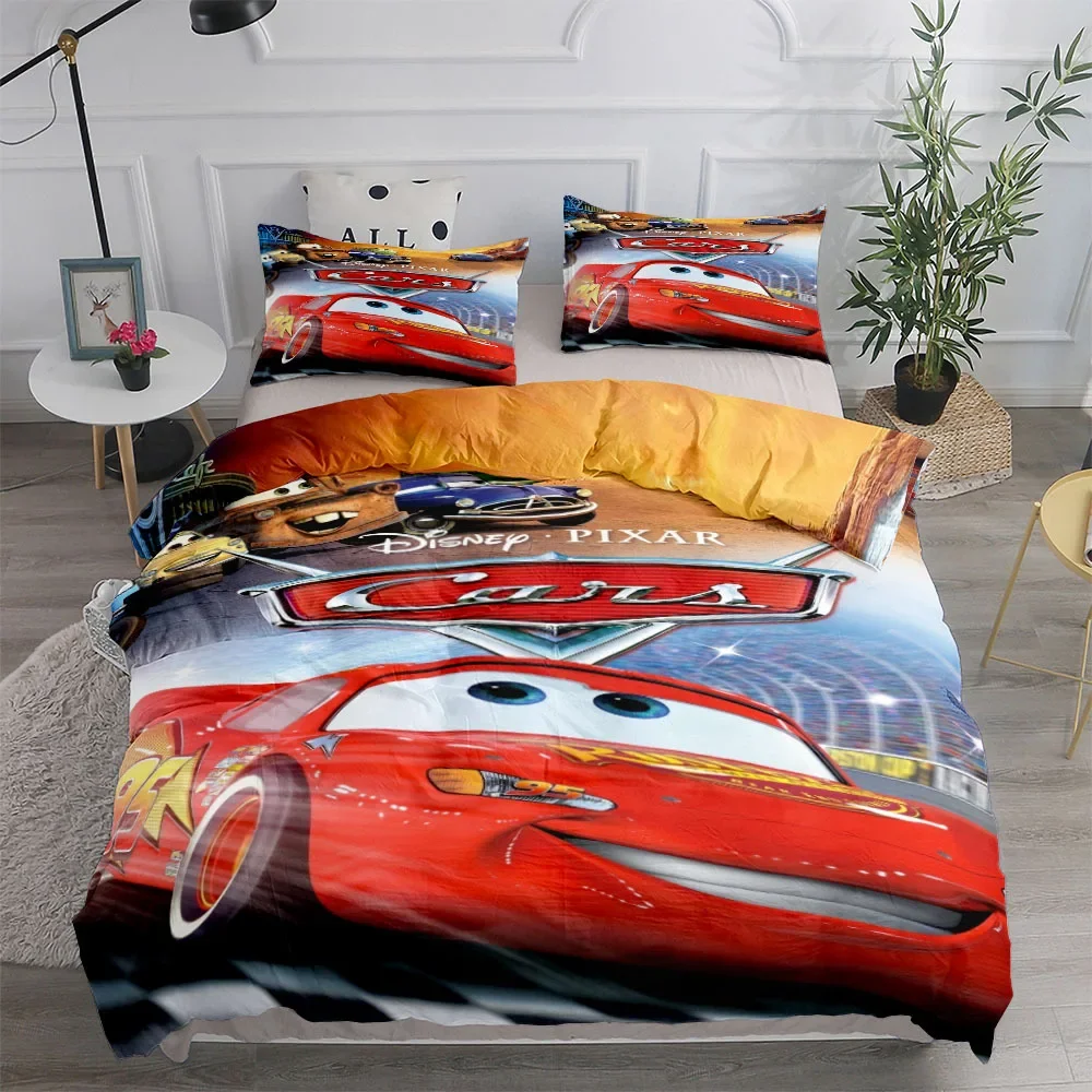 

Duvet Cover Set Lightning McQueen Car Cartoon Bedding Set Comforter Quilt Cover Set Pillowcases Single/Double/Queen/King