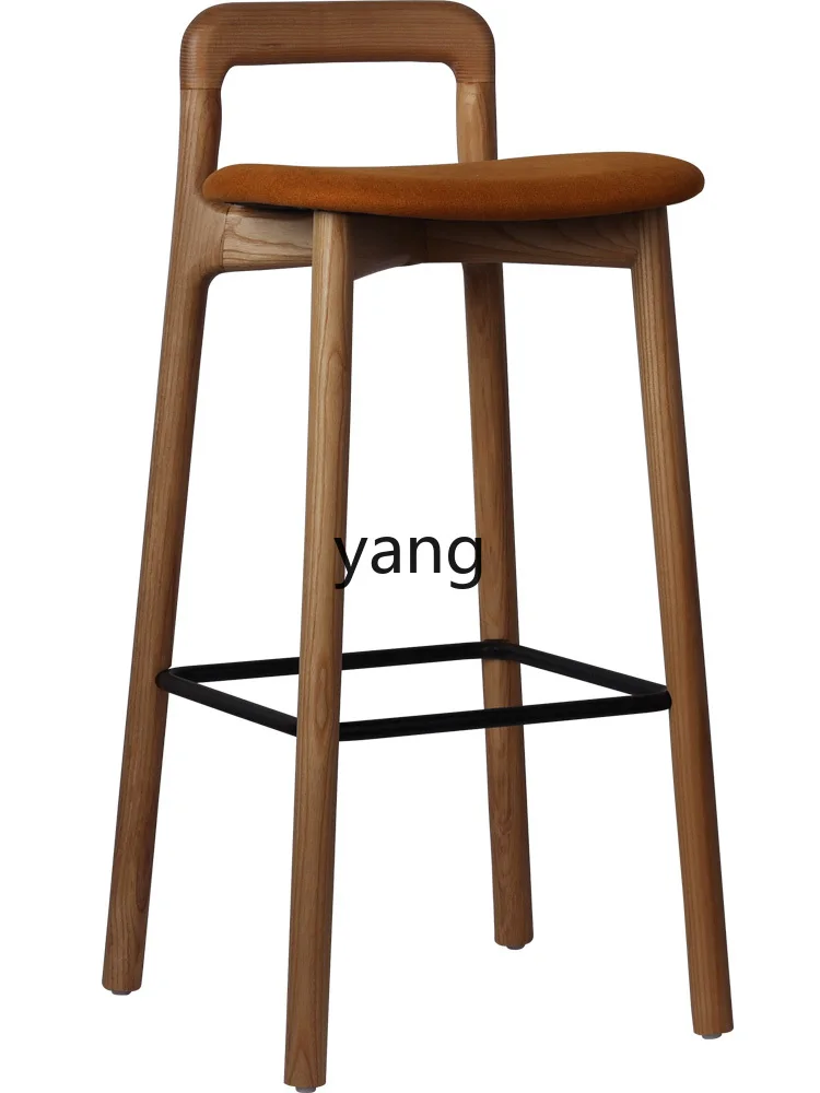 1 Silent Style Italian New Chinese Style Solid Wood Backrest Home Light Luxury and Simplicity Modern Dining Bar Chair