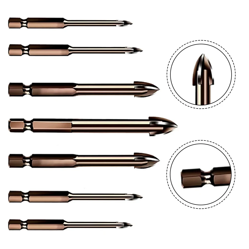 High-Precision Tile Drill Bit Set: 7-Piece Multi-Functional Porcelain & Glass Drill Bits, Saw Blades & Cutting Tools