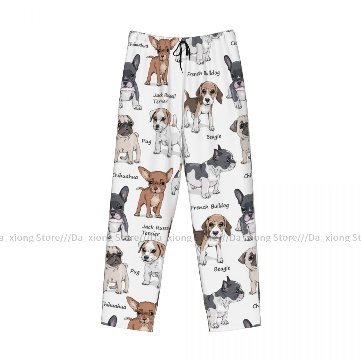 Men\'s Sleepwear Loose Sleep Pants Pajamas Dogs French Bulldog Beagle Jack Russell Terrier Chihuahua Pug Bottoms Casual Homewear