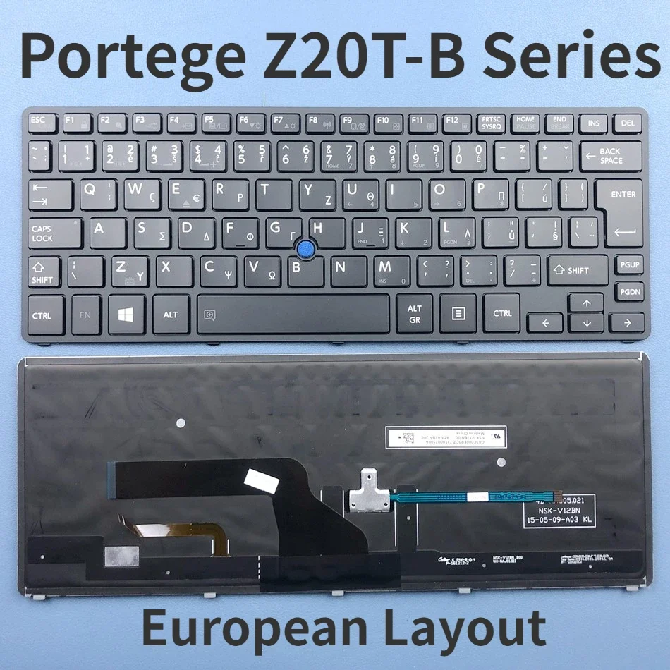 

European Backlit Laptop Keyboard For Toshiba Portege Z20T-B Z20T-B2110 Z20T-B2111 Z20T-B2112 Series