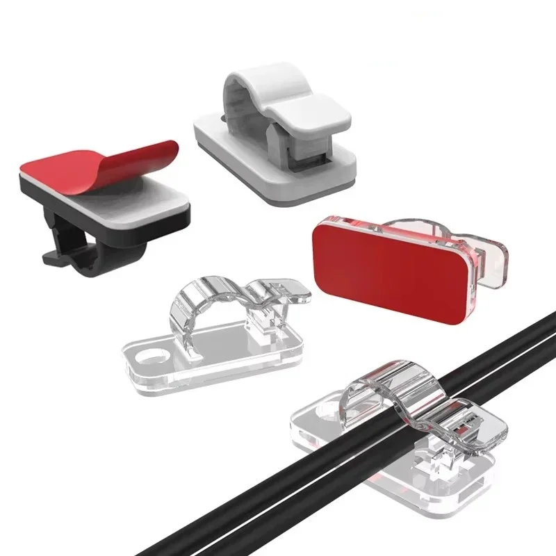 10/50 個ケーブルオーガナイザークリップケーブル管理ワイヤーマネージャーコードホルダー USB 充電データラインボビンワインダー壁掛けフック