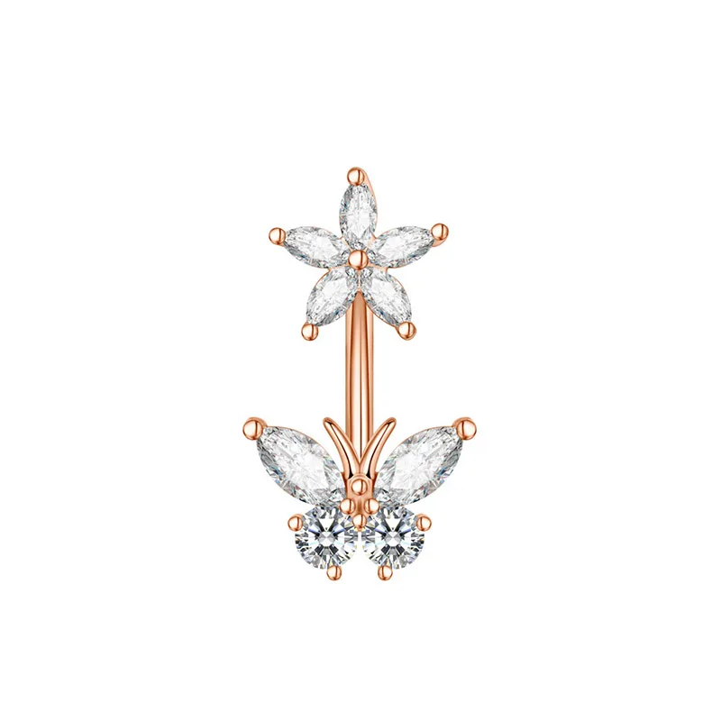 Butterfly Belly Button Ring for Navel Piercing