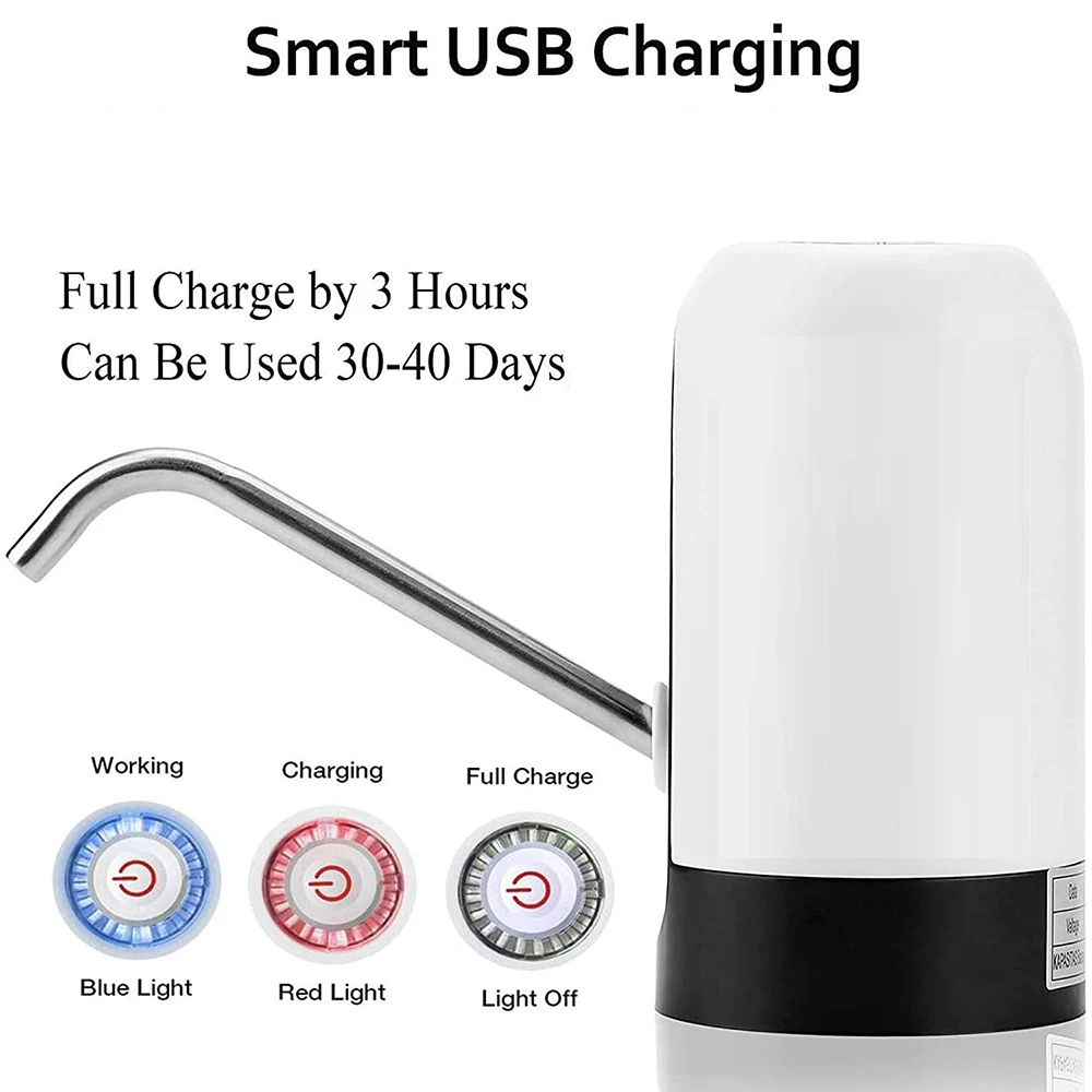 Electric Water Dispenser USB Rechaegeable Automatic Water Pump One Click Auto Switch Drinking Dispenser for Home Office