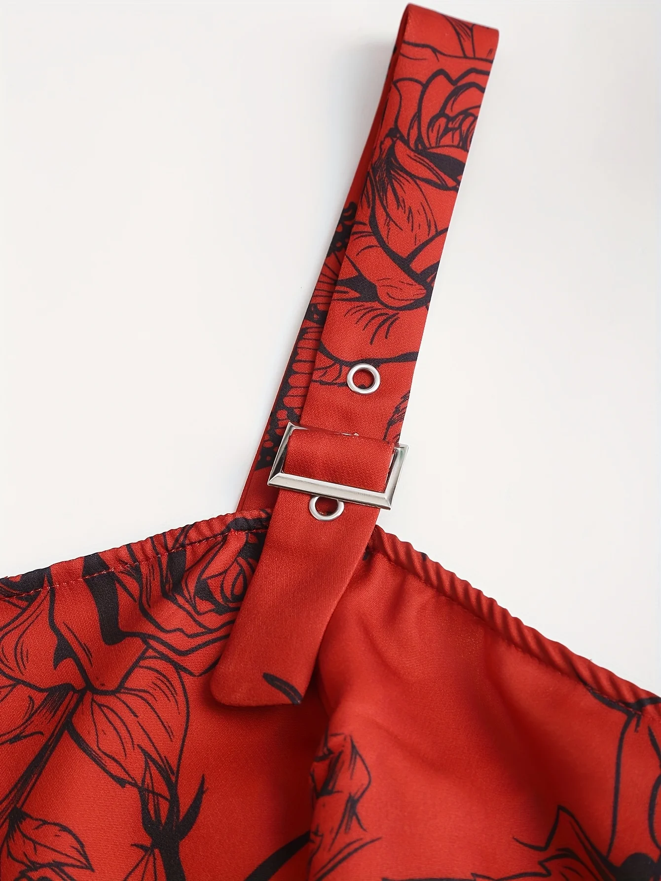 European and American trend oversized ladies slimming shoulder strap zipper full print skull pattern dress