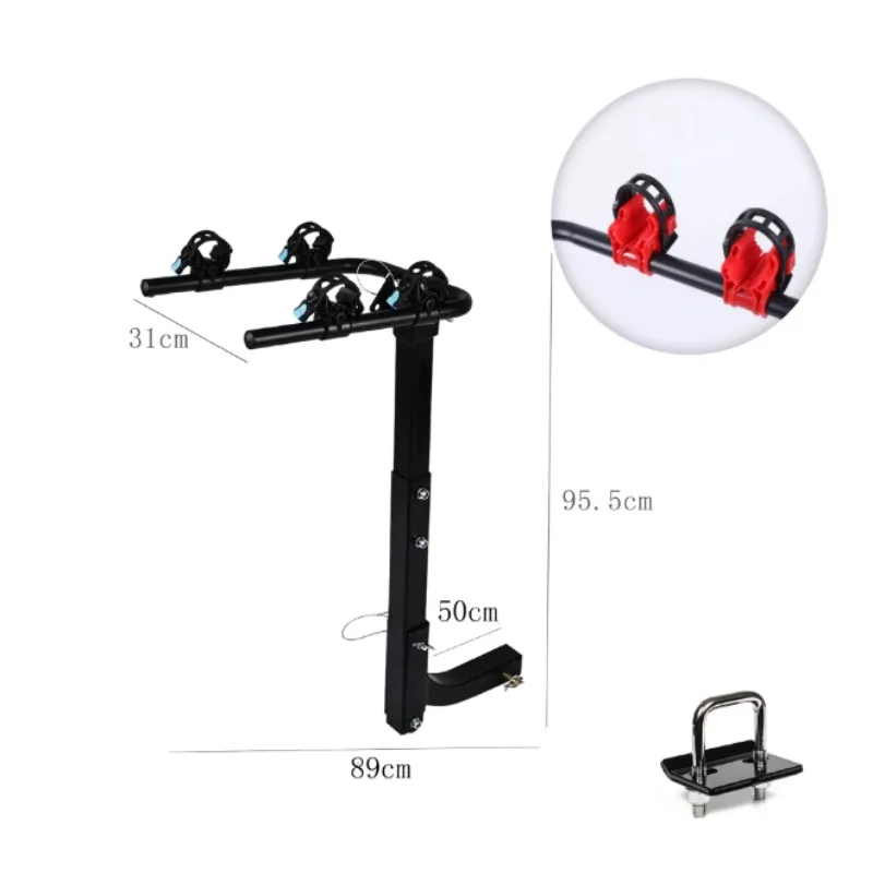 Trailer Hook Mounted Rear Bicycle Rack for American Square Interface SUV