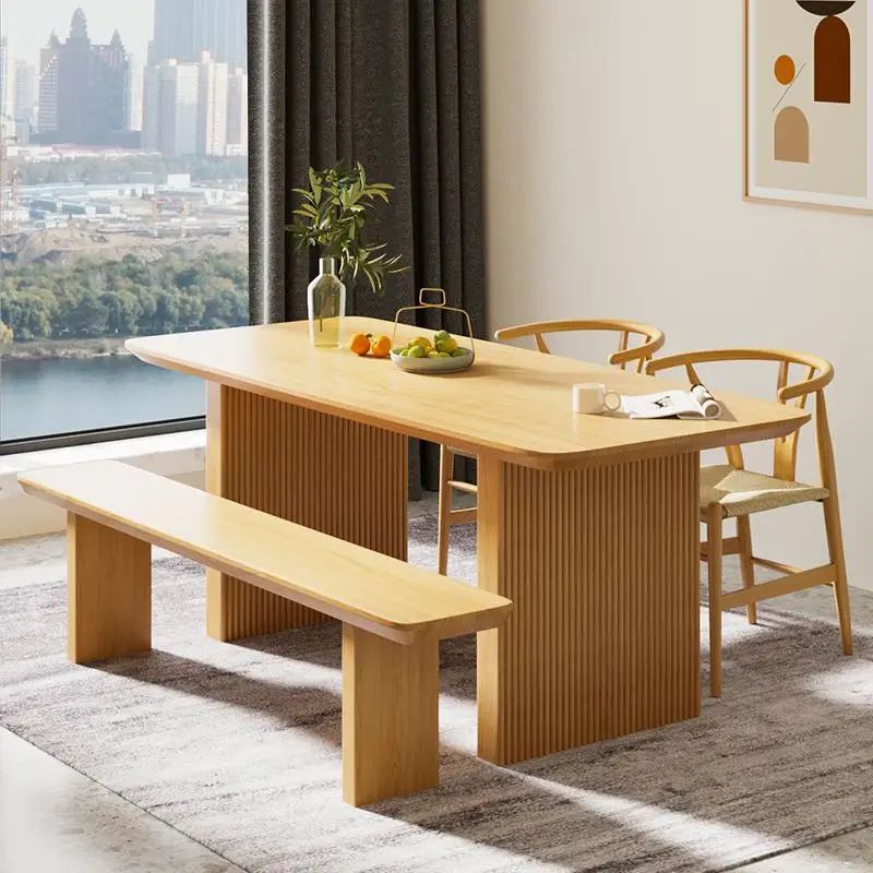 Factory Direct 2026 All solid wood dining table Small apartment eating table Household Nordic Japanese-style dining table and ch