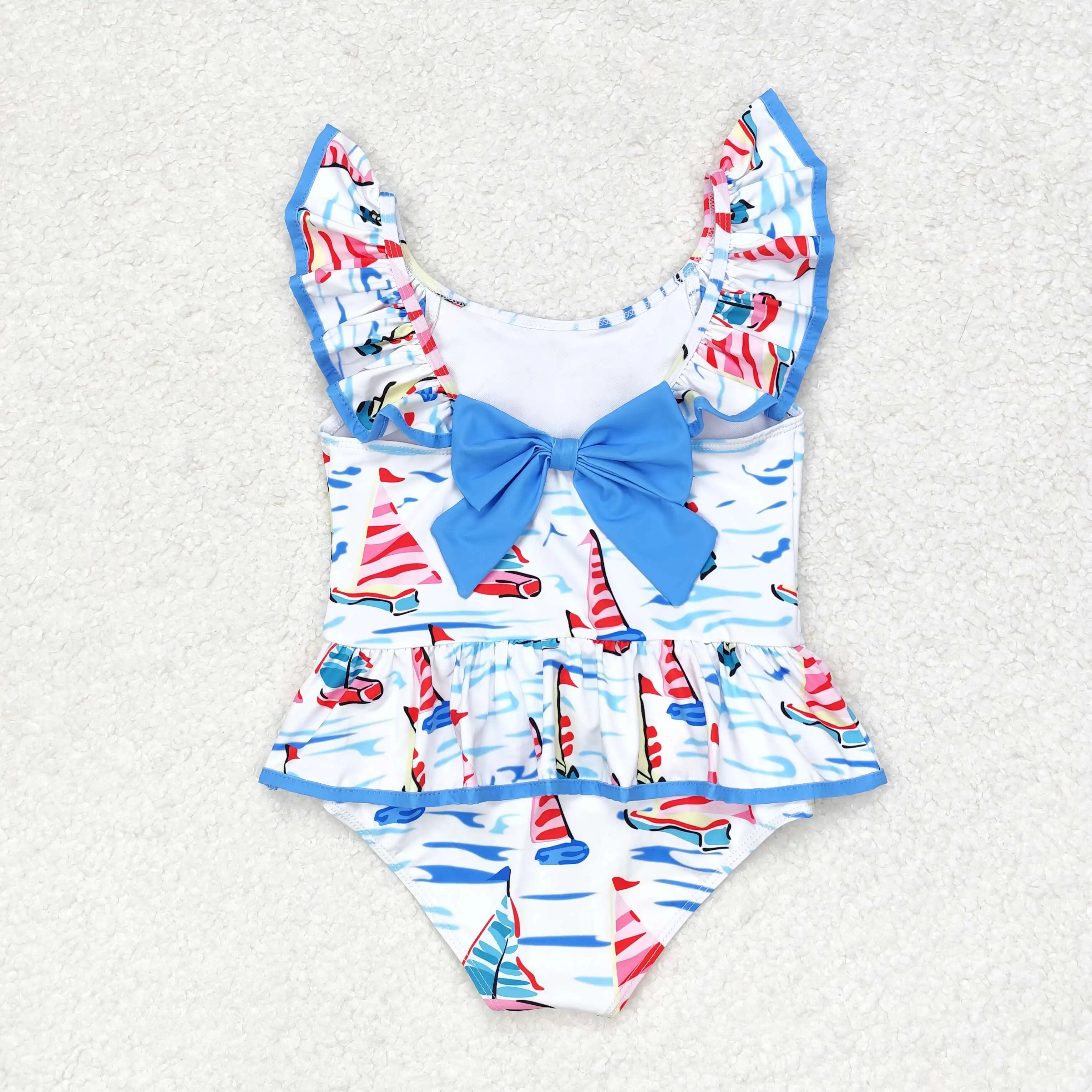 Wholesale Infant Toddler Short Sleeves Shorts Swimsuit Kids Swimwear Summer Set Baby Girl Bathing Suit Two Pieces Clothing