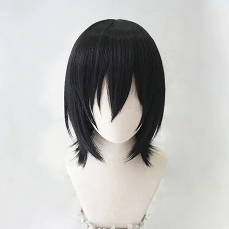 Cosplay Wig Short Black Heat Resistant Synthetic Hair Perucas Anime Wigs