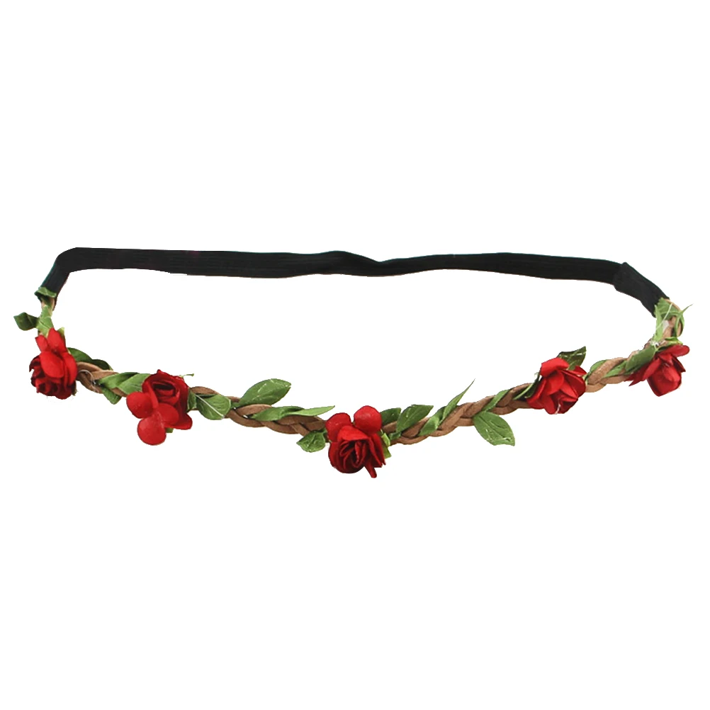 

7pcs Rose Flower Headb Beautiful Hairb Women Headdress Floral Stylish Party Wedding Festival Photography Travel Stretchy