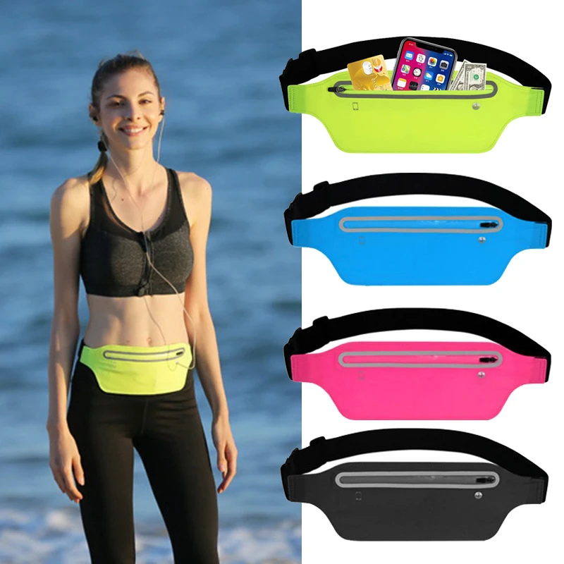 

Ultra-thin Fanny Packs Women Men Running Bag Waist Pack Hip Bum Belt Sports Lightweight Waterproof Breathable Phone Pouch