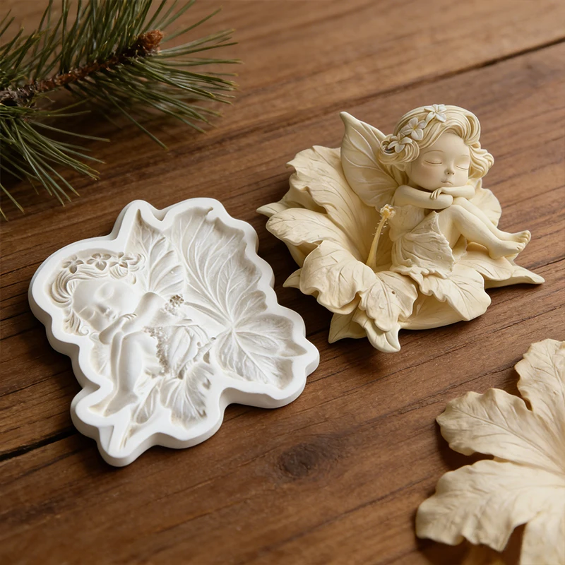 Flower fairy silicone mold, drop glue mold, used for making resin and gypsum handicrafts, and for decorating pendants view 4