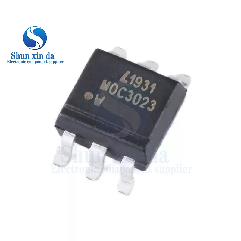 10PCS MOC3023 SMD-6 DIP-6 MOC3023SR2M MOC3023S-TA1 SOP-6 MOC3023M Random-Phase Triac Driver Output Optocoupler 400 Volt Peak IC