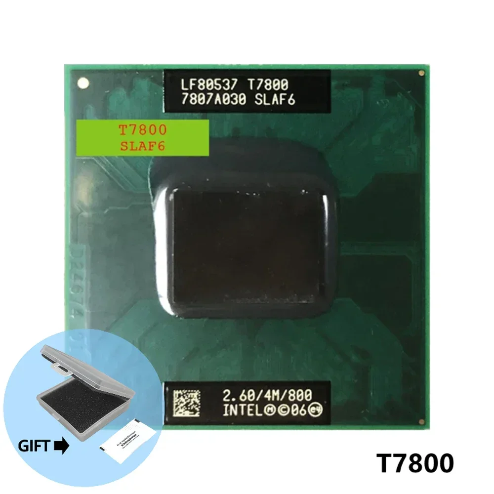 

Двухъядерный двухпоточный процессор Intel Core 2 Duo T7800 SLAF6, 2,6 ГГц, 4 МБ, 35 Вт, PGA478