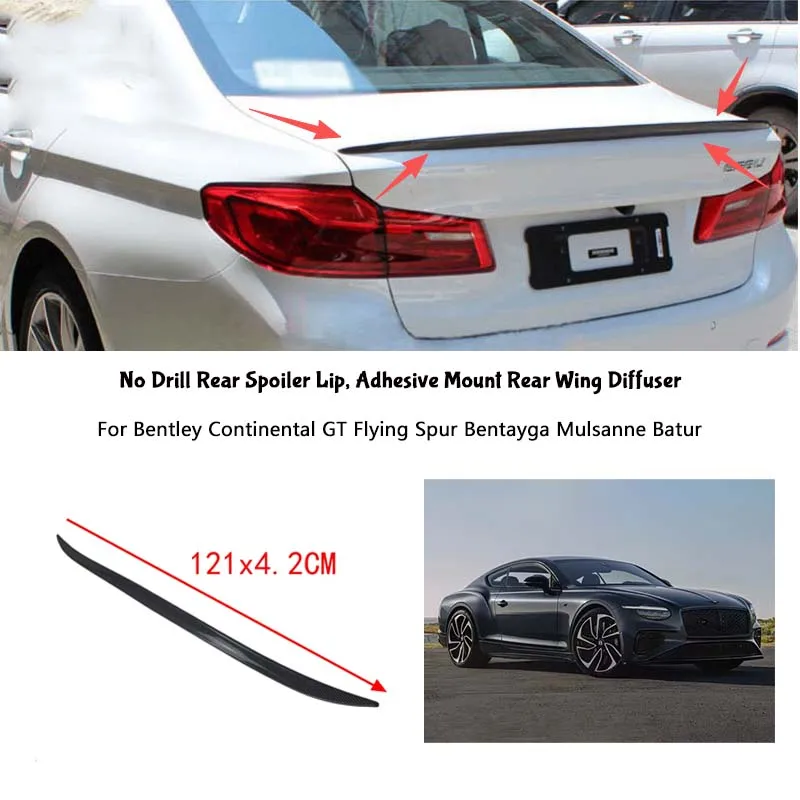 For Bentley Continental GT Flying Spur Bentayga Mulsanne Batur Rear Wing Lip Car Rear Trunk Boot Lip Spoiler Wing