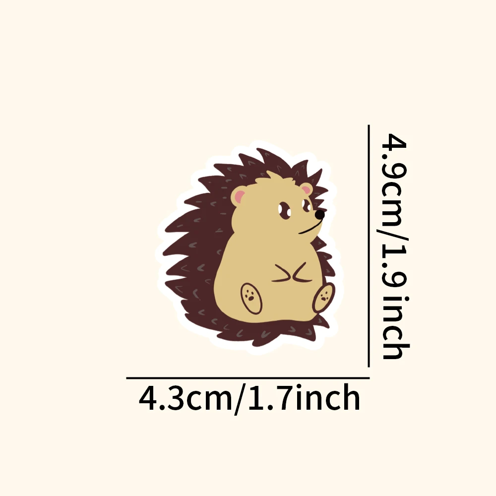 Collezione di adesivi ricci vivaci da 60 pezzi, decalcomanie di animali carini per laptop, diario, album, assortimento di adesivi per creature del bosco