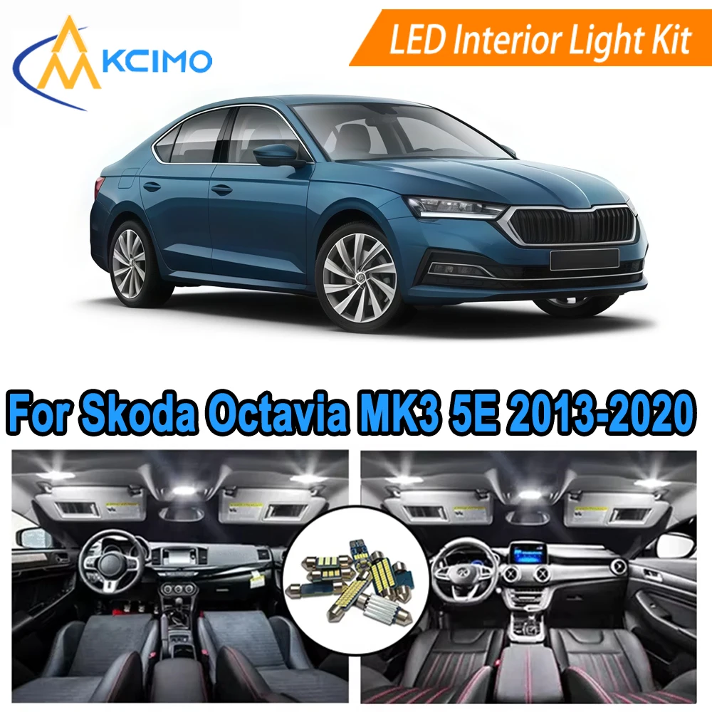 

Cool White 6000K LED Interior Bulbs For Skoda Octavia MK3 5E A7 (2013-2020) Dome Map Door Lights Replacement Plug and Play