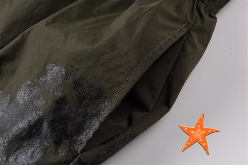 Summer Street Nylon Cactus Jack Shorts Men Women Lightning Eagle Print Elastic Waist Casual Pants Cactus Sweatpants