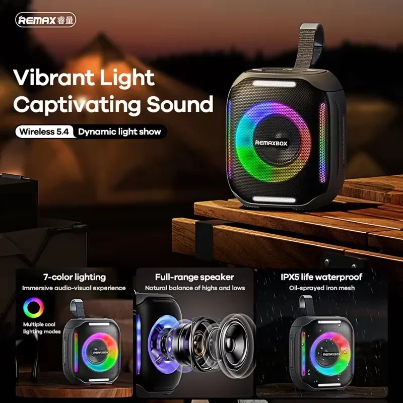 RB-M11 alta qualidade mini festa rgb iluminação sem fio bluetooth alto-falante portátil piscando led ao ar livre inteligente subwoofer à prova dwaterproof água