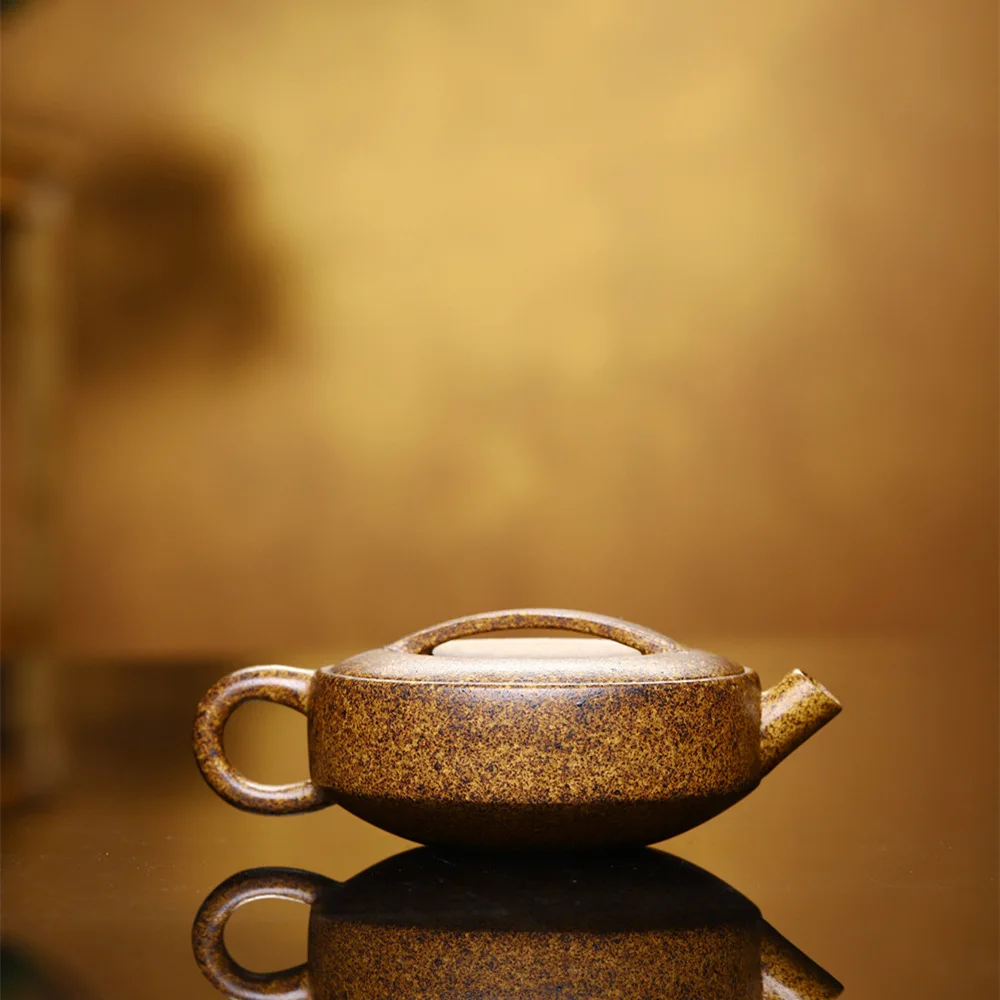 Yixing Handmade Purple Clay Pot with Old and Rotten Bottom Trough, Qingshang Shanruoshui Kung Fu Tea Set, Chinese Tea Pot, 130ml
