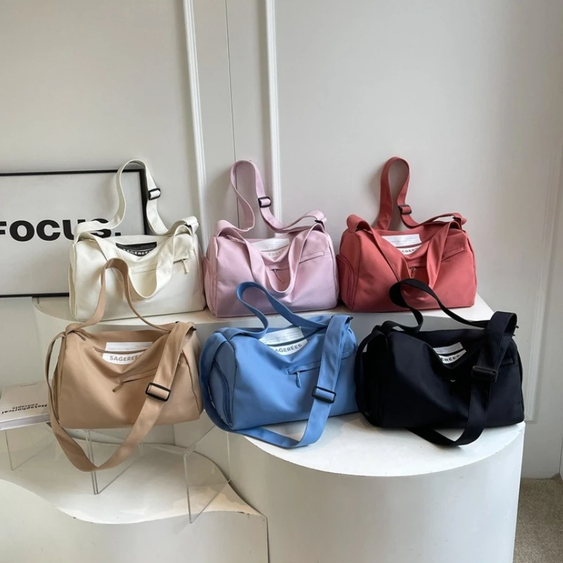 new-hand-luggage-bag-fashion-high-quality-independent-shoe-storage-travel-bag-solid-color-large-capacity-durable-storage-bag
