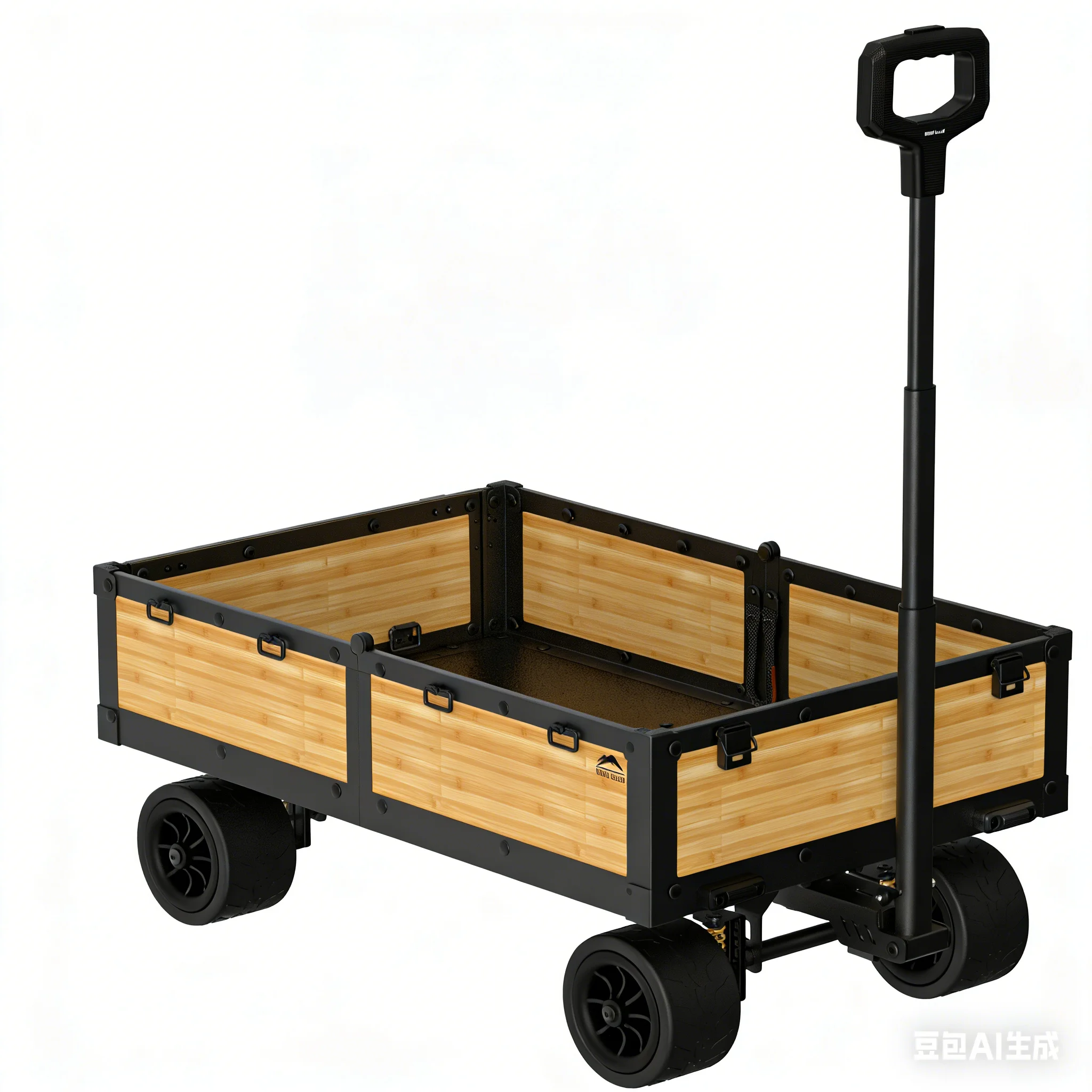 

Adjustable Camping Wagon Cart Outdoor Heavy Duty Collapsible All Terrain Folding Wagon with Wide Wheels