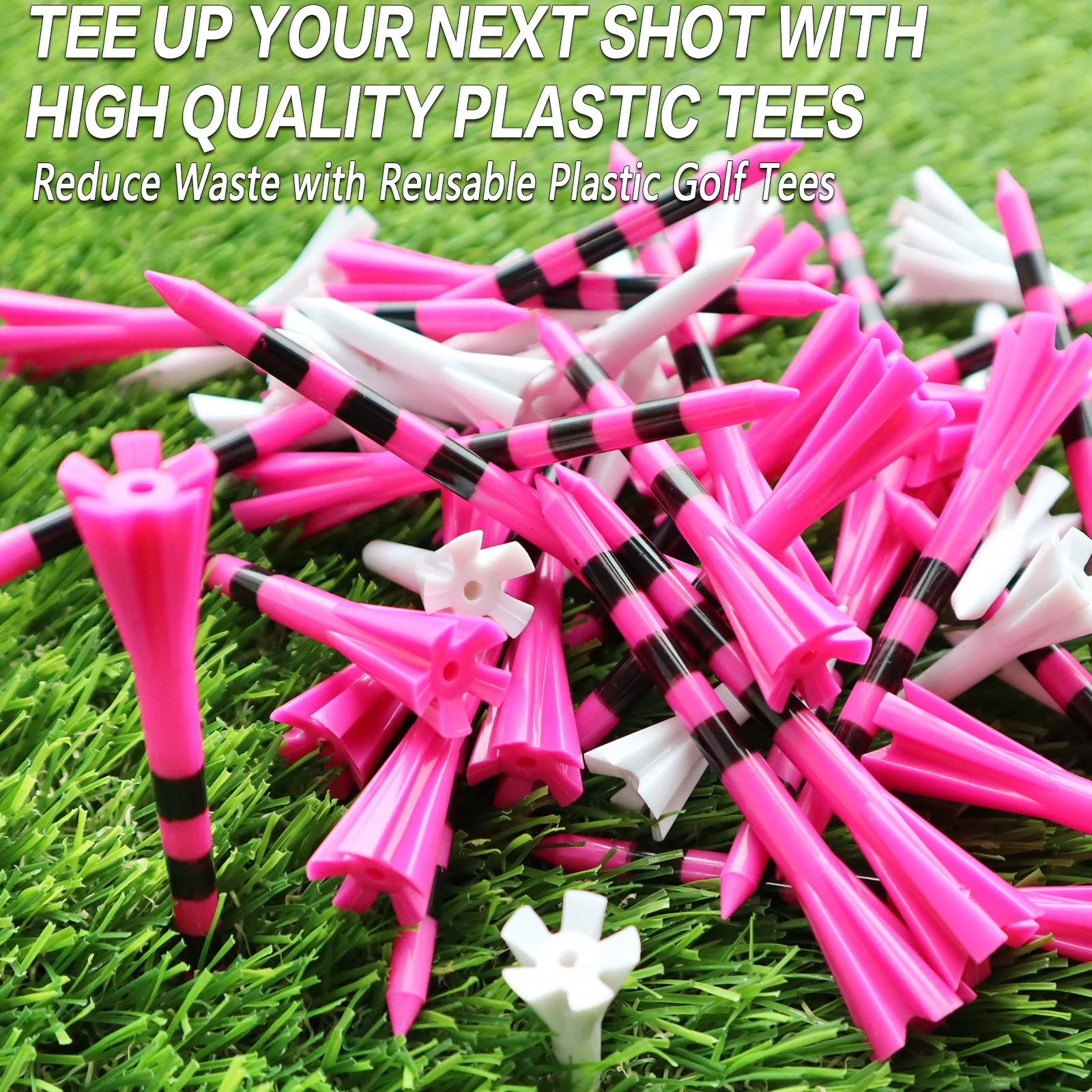 تي شيرتات جولف غير قابلة للكسر من البلاستيك 80 3 1/4 بوصة أو 2 3/4 بوصة مع تي شيرتات حديدية مقاس 20 1 1/2 بوصة، مقاومة منخفضة