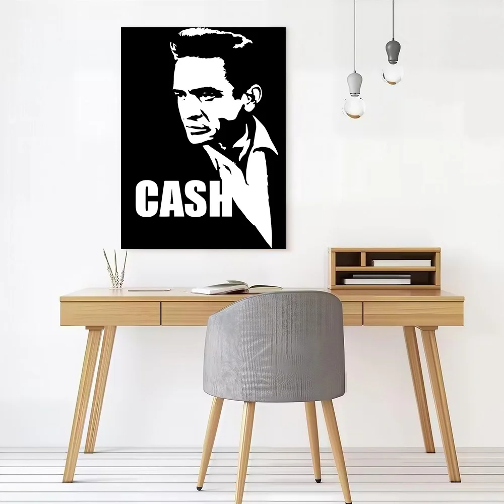 Johnny Cash Stencil Portrait Printed Canvas Poster Personalized High Quality Wall Art Paintings for Man's Room Decoration Mural