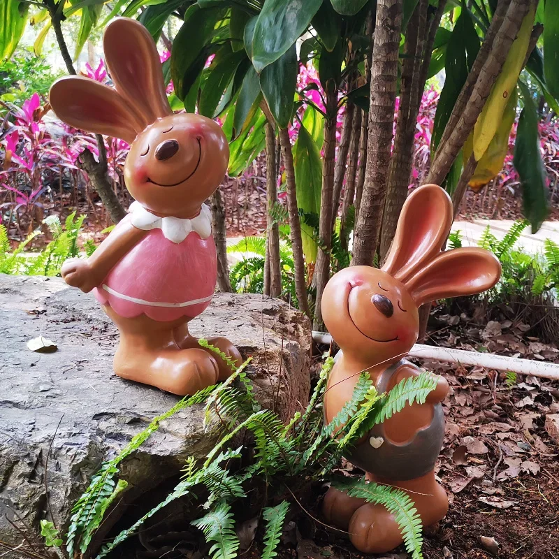 Outdoor Cute Rabbit Decoration American Garden Courtyard Balcony Decoration Kindergarten Villa Small Garden Landscape Layout