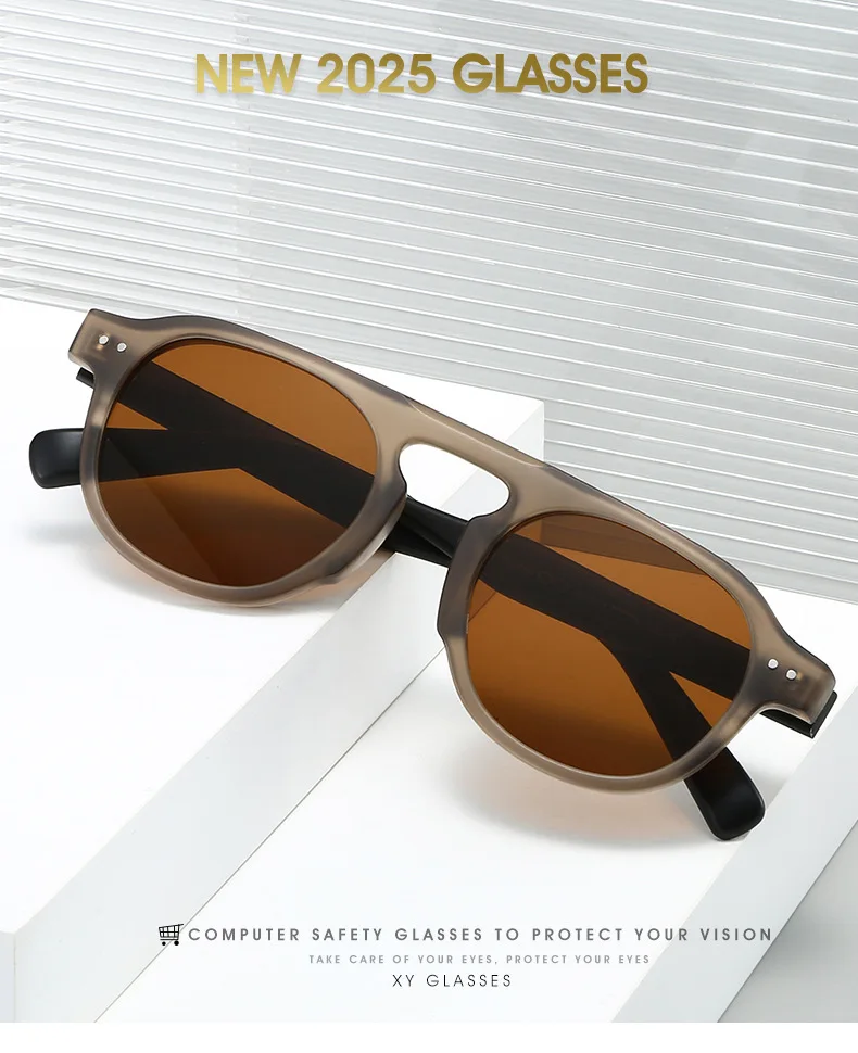 New Arrival TR90 Sunglasses Women Men Pilot Style Retro Sun Glasses UV400 Driving Travel Rivets Decoration Shades image 6