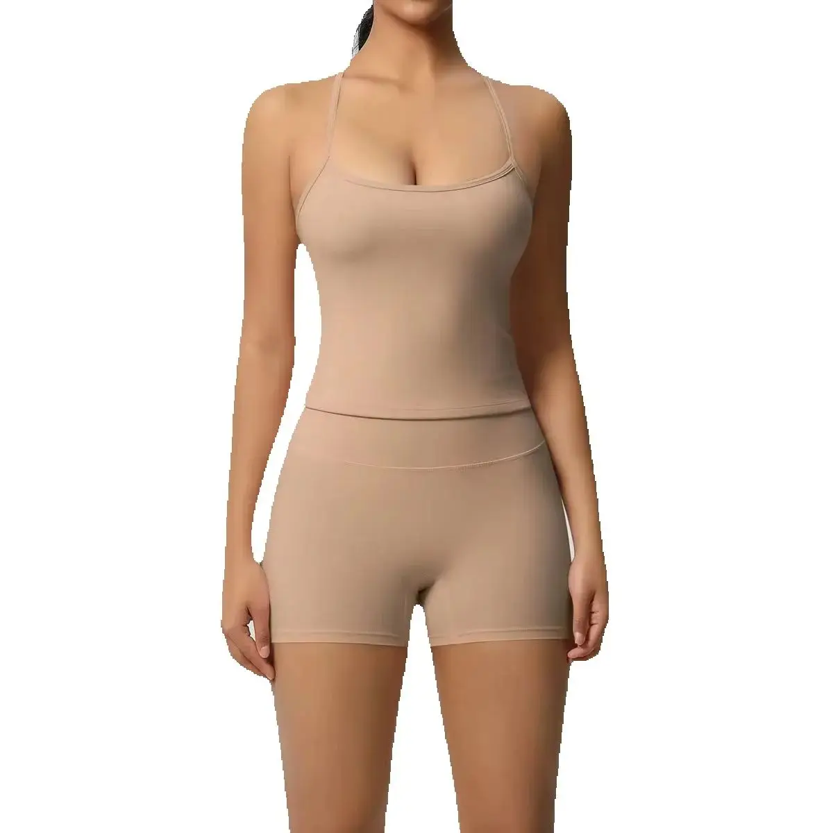 

JUREN Спортивный комплект для йоги Женский бесшовный укороченный топ Бюстгальтер и шорты Комплект для йоги Комфортный эластичный спортивный костюм Одежда для тренировок Одежда для фитнеса и спортзала