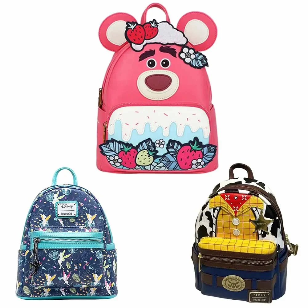 Stitch PU Leather Backpack Cartoon Lotso Losto Fashion Print Donald Duck Mini Backpack PU Leather Women Backpack