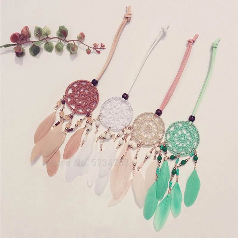 NEW Mini Dream Catcher Handcraft Car Pendnat Feather Wind Chimes Girls Room Wall Hanging Home Decoration Keychain Birthday Gifts