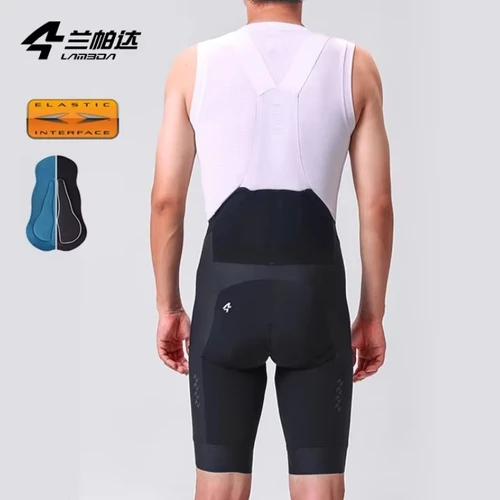 Imagen 2 del producto LAMEDA Pantalones cortos con pechera para ciclismo de verano para hombre, cómodos y transpirables, pantalones cortos deportivos para ciclismo con bolsillos, diseño de secado rápido de alta elasticidad