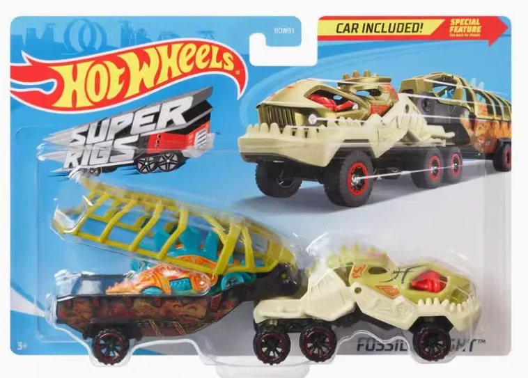 HOT WHEELS 1:64 FOSSIL FREIGHT Collection of die-cast alloy car model ornaments