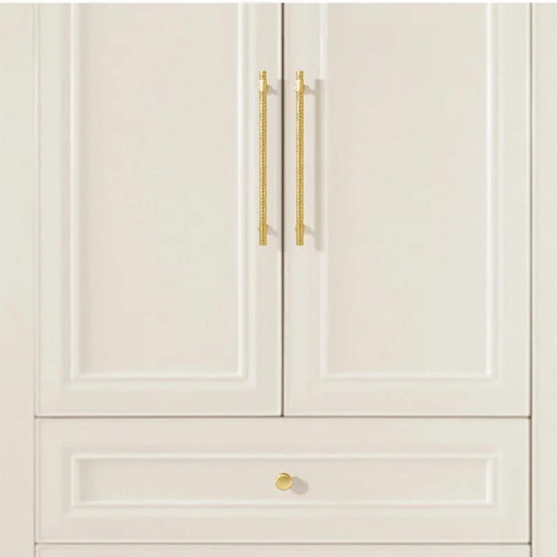 Light Luxury Zinc Alloy Cabinet Handles Bright Gold Black Hammered Drawer Knobs Wardrobe Dresser Kitchen Furniture Pulls 5
