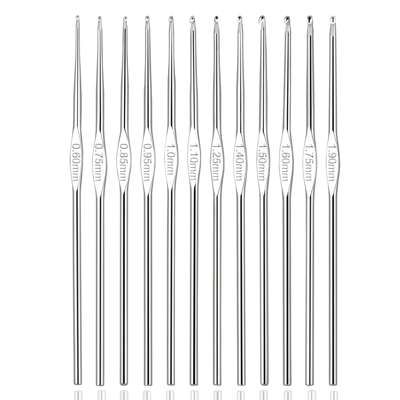 12 قطعة 0.6-1.9 مللي متر الكروشيه السنانير مجموعة صغيرة الحجم إبرة كروشيه الفولاذ المقاوم للصدأ الكروشيه الإبر ل الكروشيه الغزل النسيج أداة #1