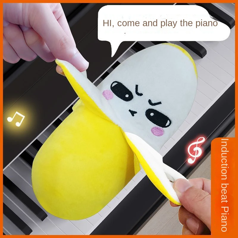 Jouet Musical Sensoriel aux Fruits Banane Musicale Tactile Éducative | Jouet Rythmique Doux avec Son pour Bébés et Lit Canapé Chambre