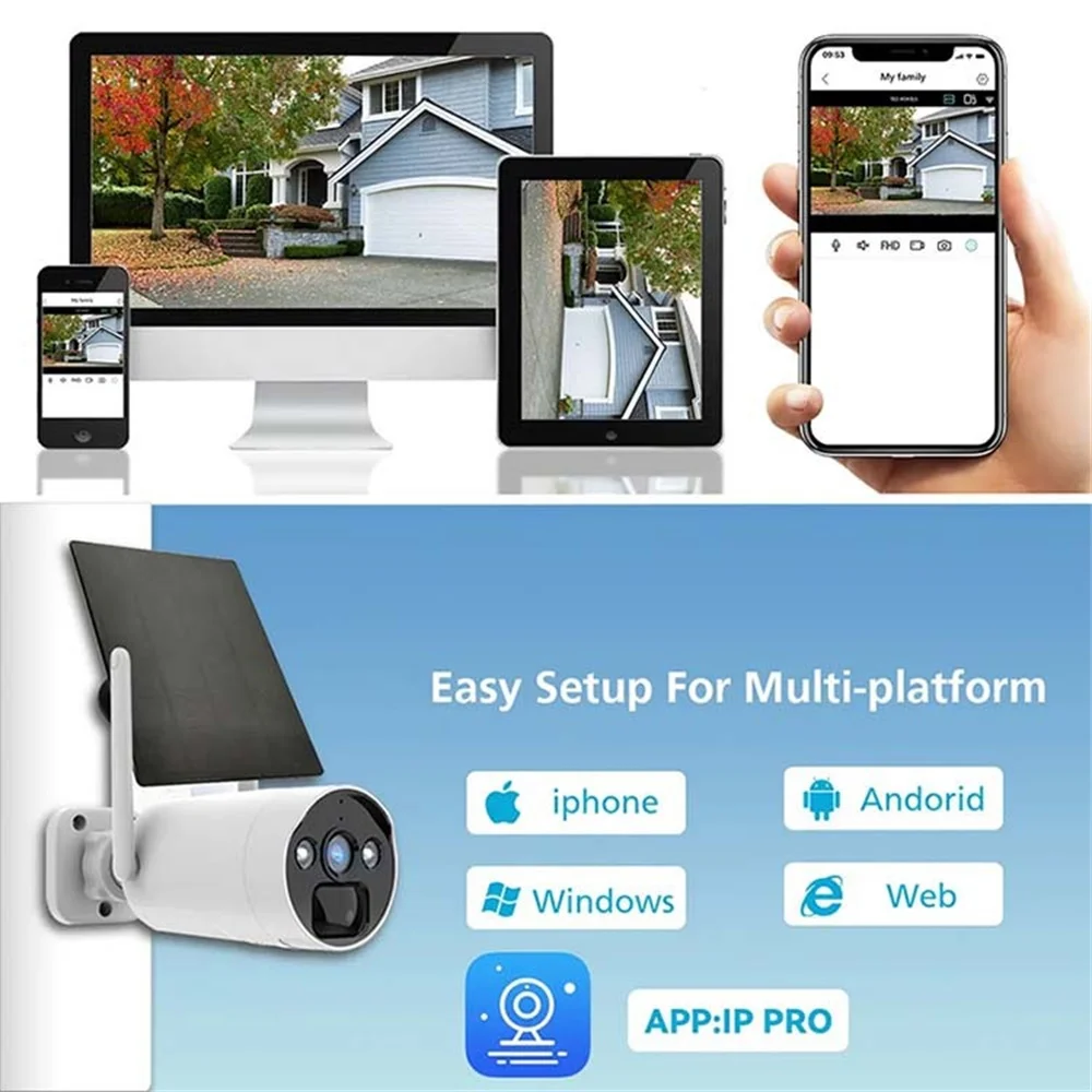 4 Solar WiFi Camera Security Kit upto 4TB Wireless 4MP CCTV System NVR Outdoor Waterproof Ptz Two-Way Audio Video Surveillance