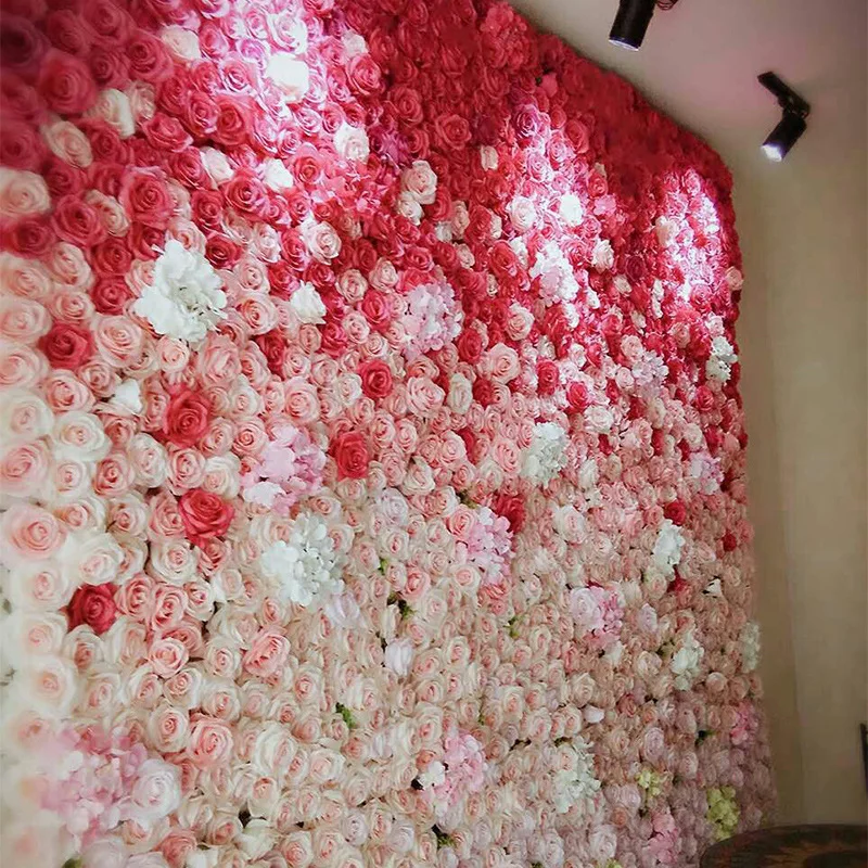 

40x60cm Silk Rose Flower Wall Home Hotel Decoration Artificial Flowers For Decoration Romantic Wedding Party Flowers Backdrop