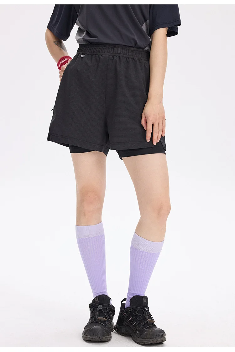Unisex 2-in-1 Laufshorts Schnelltrocknend Fitness-Shorts Doppelschichtige Kompressions-Laufhose Sportliche Fitness-Jogging-Shorts – Detail 24