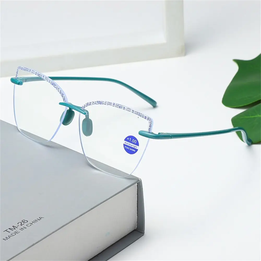 Frauen Männer Lesebrille Diamant schliff randlose Brille Anti Blue-Ray High-Definition Fernsicht Brillen Presbyopie Brille