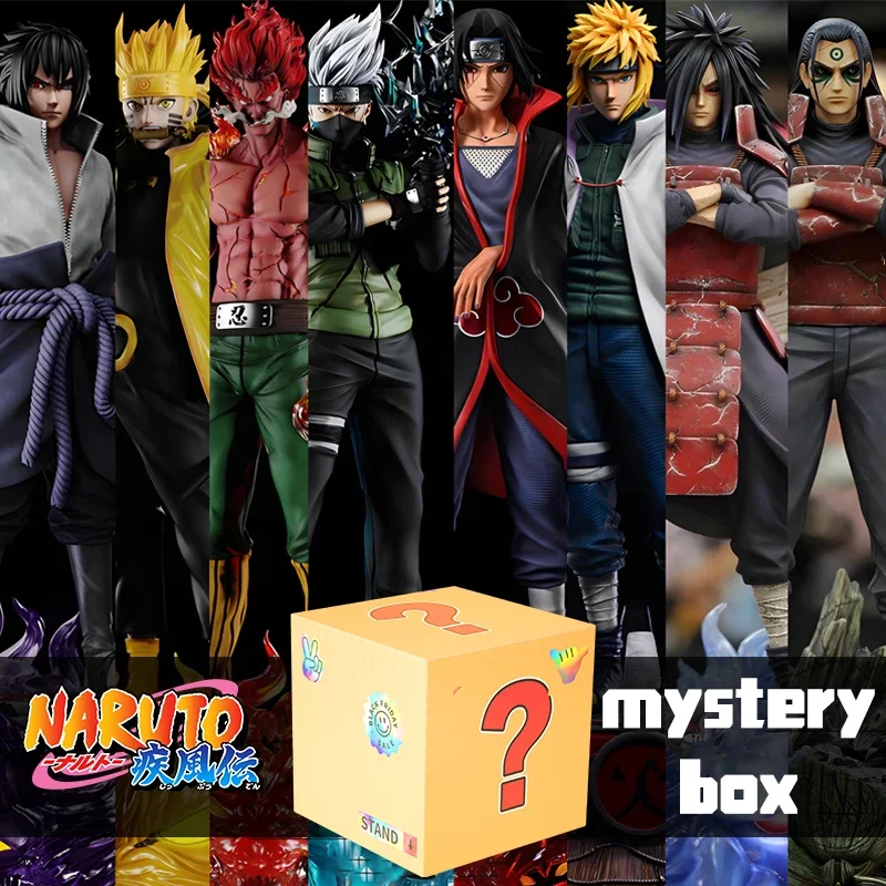 Figura de Anime de Naruto, caja ciega, caja de la suerte, Sasuke, Kakashi, caja misteriosa