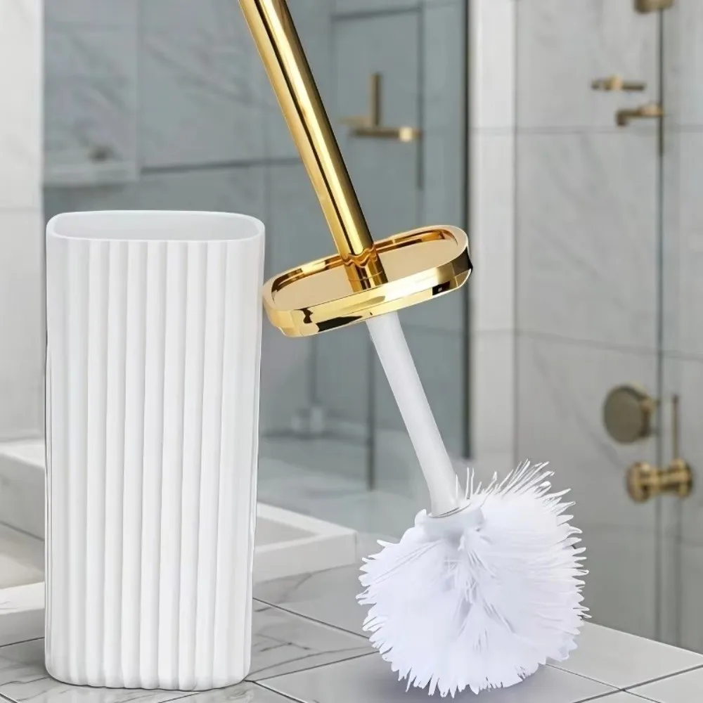 Professional Toilet Brush Set 360° Rotating Corrosion Resistant Corner Gap Brush Compact Stand with Adjustable Height Handle