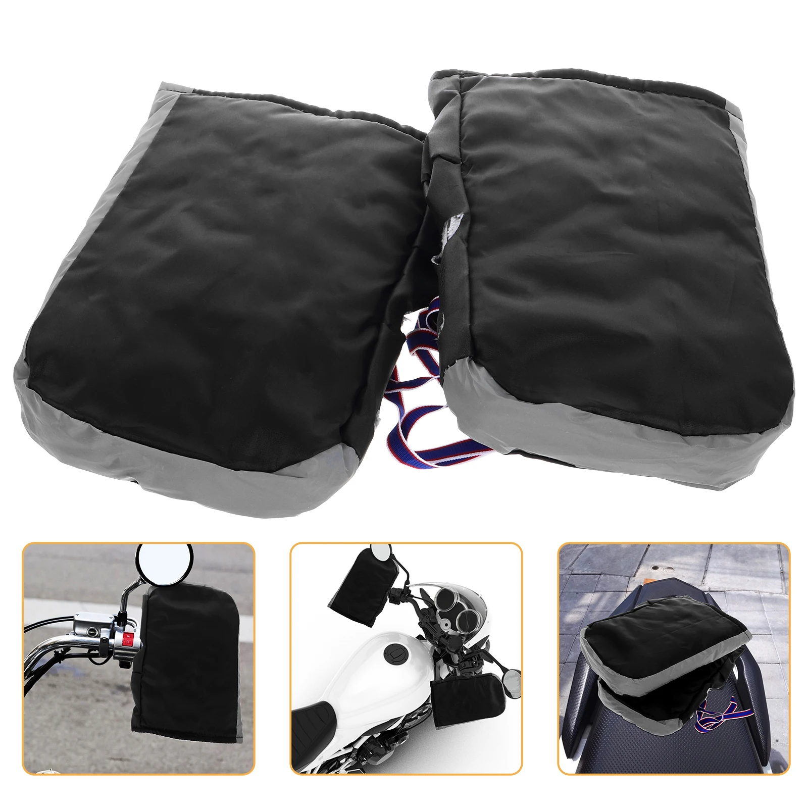 

1 пара водонепроницаемых зимних чехлов на руль мотоцикла, термозащитные для скутера, велосипеда, ветрозащитные аксессуары для езды