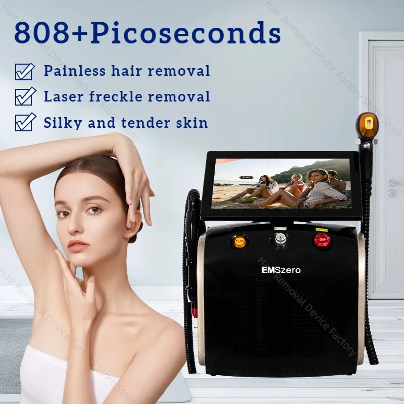

2 in 1 Diode Laser Hair Removal Device Picosecond Laser 3 Wavelength Ice Titanium Laser Hair Removal Machine Tattoo Removal